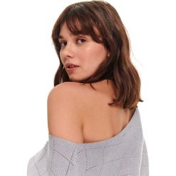 Sweter długi rękaw damski kimono, luźny. Szare swetry damskie Top Secret, na wiosnę, bez wzorów, eleganckie, z długim rękawem, długie, bez kaptura. Za 109,99 zł.