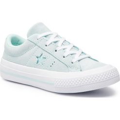 Tenisówki CONVERSE - One Star Ox 663590C Teal Tint/Teal Tint/White. Zielone trampki dziewczęce Converse, bez wzorów, ze skóry, na sznurówki. W wyprzedaży za 189,00 zł.