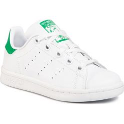 Buty adidas - Stan Smith C BA8375 Ftwwht/Ftwwht/Green. Białe półbuty dziewczęce Adidas, na sznurówki. W wyprzedaży za 179,00 zł.