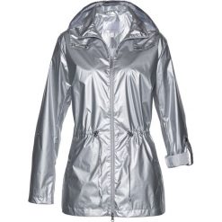 Parka z połyskującego materiału bonprix srebrny kolor. Szare parki damskie bonprix, bez wzorów, z kapturem. Za 149,99 zł.
