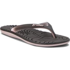 Japonki RIDER - Smoothie IV Fem 82222 Beige/Black 20837. Szare klapki damskie Rider, bez wzorów, z tworzywa sztucznego, bez obcasa. Za 89,99 zł.