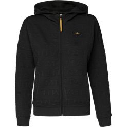 Bluza z kapturem AERONAUTICA MILITARE. Czarne bluzy damskie Aeronautica Militare, bez wzorów, z dzianiny, bez rękawów, z kapturem. Za 910,00 zł.