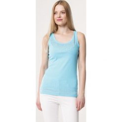 Niebieski Top Badinage. Niebieskie bluzki damskie Born2be, s, z aplikacjami, z dzianiny, z okrągłym kołnierzem. Za 39,99 zł.