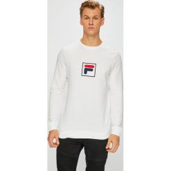 Fila - Bluza. Białe bluzy męskie Fila, s, z nadrukiem, z bawełny, z okrągłym kołnierzem, bez rękawów, bez kaptura. W wyprzedaży za 239,90 zł.
