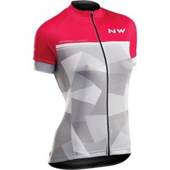 Northwave koszulka rowerowa Origin Woman Jersey Short Sleeves L Pink/Grey. Szare bluzki sportowe damskie Northwave, l, z nadrukiem, z jersey, z klasycznym kołnierzykiem, bez rękawów, bez kaptura. Za 249,00 zł.