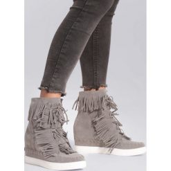 Szare Sneakersy Capital Letters. Szare koturny damskie marki vices, bez obcasa, na platformie, na sznurówki. Za 59,99 zł.