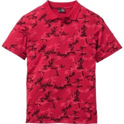 Shirt polo Slim Fit bonprix ciemnoczerwony z nadrukiem. Czerwone koszulki męskie bonprix, m, z nadrukiem, bez rękawów. Za 44,99 zł.