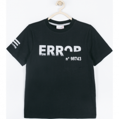 Koszulka. Czarne t-shirty chłopięce z krótkim rękawem marki BASIC BOY, z aplikacjami. Za 35,90 zł.