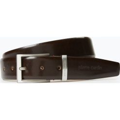 Pierre Cardin - Męski pasek skórzany, brązowy. Pomarańczowe paski męskie marki Pierre Cardin, w paski, ze skóry, eleganckie. Za 129,95 zł.