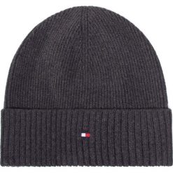 Czapka TOMMY HILFIGER - Pima Cotton Beanie AM0AM06573 PA7. Szare czapki męskie TOMMY HILFIGER, na zimę, bez wzorów, z bawełny. Za 179,00 zł.
