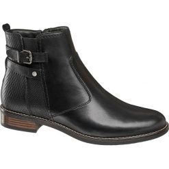 Botki damskie 5th Avenue czarne. Czarne botki damskie 5th Avenue, ze skóry, bez obcasa, na obcasie, na zamek. Za 239,90 zł.