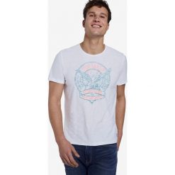 Tom Tailor Koszulka Biały. Białe podkoszulki męskie Tom Tailor, l, z nadrukiem, z bawełny, z krótkim rękawem. Za 59,95 zł.
