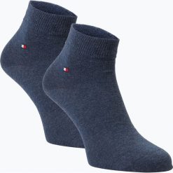 Tommy Hilfiger - Skarpety męskie pakowane po 2 szt., niebieski. Czarne skarpetki męskie marki TOMMY HILFIGER, z bawełny. Za 49,95 zł.