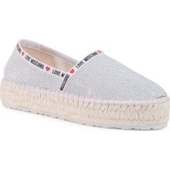 Espadryle LOVE MOSCHINO - JA10373G0AJL010A Bia/Arge. Szare espadryle damskie Love Moschino, bez wzorów, ze skóry, bez obcasa, na płaskiej podeszwie. Za 649,00 zł.