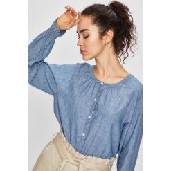 Levi's - Koszula. Niebieskie bluzki damskie Levi's®, s, bez wzorów, z bawełny, casualowe, ze stójką, z długim rękawem. W wyprzedaży za 159,90 zł.
