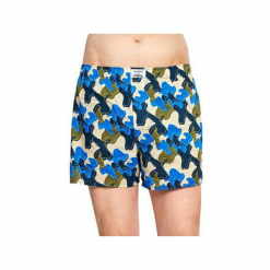 Bielizna męska Happy Socks x Wiz Khalifa - Raw Boxer (WIZ66-6002). Szara bokserki męskie Happy Socks, w kolorowe wzory, z bawełny. Za 99,90 zł.