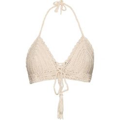 Top szydełkowy ze sznurowaniem bonprix naturalny. Brązowe bluzki damskie bonprix, bez wzorów, bez kołnierzyka. Za 37,99 zł.