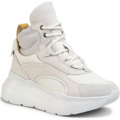 Sneakersy BRONX - 47240-BA Off White/Mustard 1743. Białe półbuty damskie Bronx, bez wzorów, ze skóry, bez obcasa, na płaskiej podeszwie, bez zapięcia. W wyprzedaży za 549,00 zł.
