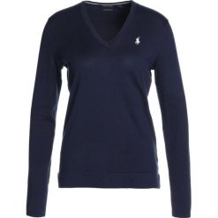 Polo Ralph Lauren Golf Sweter french navy. Niebieskie swetry damskie marki Polo Ralph Lauren Golf, xl, bez wzorów, z bawełny, bez rękawów, bez kaptura, na golfa. W wyprzedaży za 440,30 zł.