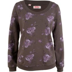 Bluza z nadrukiem, długi rękaw bonprix szary łupkowy z nadrukiem. Bluzy damskie bonprix. Za 49,99 zł.