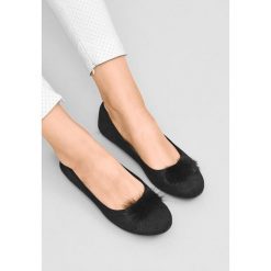 Baleriny damskie: Czarne Balerinki Bunny Style
