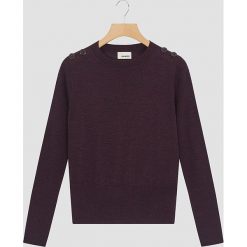 Sweter wełniany w kolorze ciemnofioletowym. Fioletowe swetry damskie Rodier, z wełny, klasyczne. W wyprzedaży za 169,95 zł.