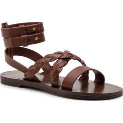 Sandały WEEKEND MAXMARA - Dindi 552107946 Moro 004. Pomarańczowe klapki damskie Weekend Max Mara, moro, ze skóry, bez obcasa, na obcasie. W wyprzedaży za 559,00 zł.
