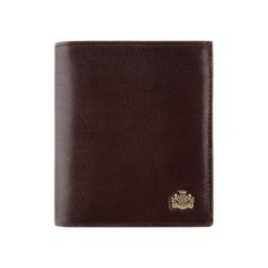 Portfele damskie: Skórzany portfel w kolorze brązowym – (D)12 x (S)11 cm