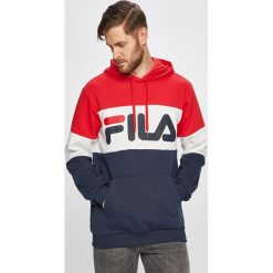 Fila - Bluza. Niebieskie bluzy męskie Fila, xl, z nadrukiem, z dzianiny, z kapturem. W wyprzedaży za 239,90 zł.