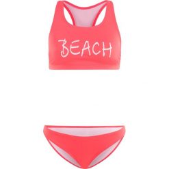 Stroje dwuczęściowe damskie: Bikini „minimizer” z biustonoszem opaską (2 części) bonprix jasnoczerwony