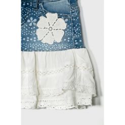 Desigual - Spódnica dziecięca 104-164 cm. Niebieskie spódniczki dziewczęce Desigual, z haftami, z elastanu, mini, rozkloszowane. W wyprzedaży za 139,90 zł.