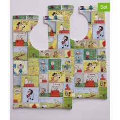 Śliniaki: Ślinaczki (2 szt.) „Comic Snoopy” z kolorowym wzorem – 37 x 24 cm