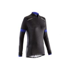 Koszulka długi rękaw na rower szosowy 500 damska. Czarne t-shirty damskie marki B'TWIN, xl, z elastanu. Za 89,99 zł.