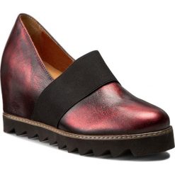 Półbuty damskie: Półbuty EKSBUT – 26-4286-F95-1G Bordo/Czarny