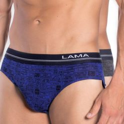 Dwupak slipów Lama Design 849. Różowe slipy męskie Lama, m, z nadrukiem, z satyny. Za 40,99 zł.