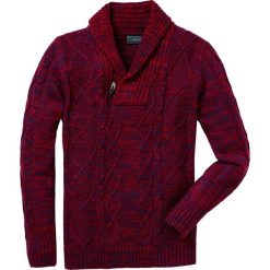 Swetry męskie: Sweter z szalowym kołnierzem Regular Fit bonprix ciemnoczerwono-ciemnoniebieski melanż