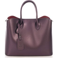 Torebki klasyczne damskie: Skórzana torebka w kolorze śliwkowym – 32 x 14 x 25 cm