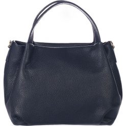 Shopper bag damskie: Skórzana torebka w kolorze granatowym – 28 x 18 x 25 cm