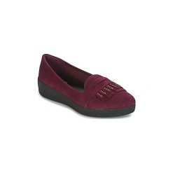 Baleriny FitFlop LOAFER. Fioletowe baleriny damskie marki FitFlop, bez wzorów, bez obcasa. Za 335,20 zł.
