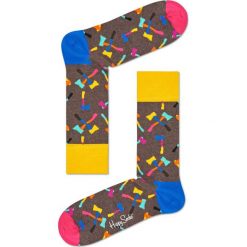 Happy Socks - Skarpety Axe. Brązowe skarpetki męskie marki Happy Socks, z bawełny. W wyprzedaży za 27,90 zł.