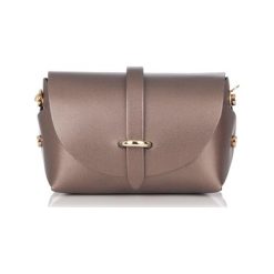 Kopertówki damskie: Skórzana kopertówka w kolorze jasnobrązowozłotym – (S)22 x (W)13 x (G)9 cm