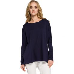 PATRICE Bluzka nietoperz - granatowa. Niebieskie bluzki damskie wizytowe marki Moe, s, z jeansu, eleganckie. Za 119,00 zł.