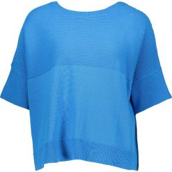 Sweter w kolorze niebieskim. Niebieskie swetry damskie Benetton, s, bez wzorów, z bawełny, bez rękawów, bez kaptura. W wyprzedaży za 54,95 zł.