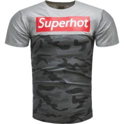 Koszulka męska t-shirt moro szary Recea. Szare koszulki męskie Recea, xl, z nadrukiem, z bawełny, eleganckie, bez kołnierzyka, z długim rękawem, długie. W wyprzedaży za 19,99 zł.