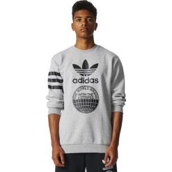 Bluzy męskie: BLUZA ADIDAS STREET GRAPHIC FLEECE CREW GREY BP8914