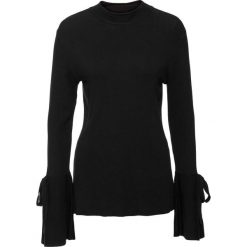 Sweter z rozkloszowanymi rękawami bonprix czarny. Czarne swetry klasyczne damskie bonprix. Za 89,99 zł.