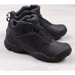 Buty trekkingowe męskie ocieplane czarne BIg Star EE174458. Czarne buty trekkingowe męskie BIG STAR, bez zapięcia. Za 209,99 zł.