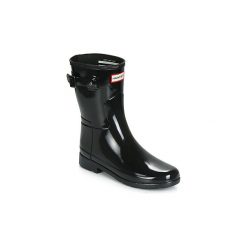 Kalosze Hunter ORIGINAL REFINED SHORT GLOSS. Czarne kalosze damskie Hunter, bez wzorów. Za 599,00 zł.