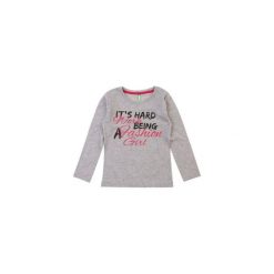Bluzka dziewczęca gładka, z printem. Szare t-shirty dziewczęce TXM. Za 12,99 zł.