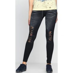 Spodnie damskie: Czarne Legginsy Wish You Would